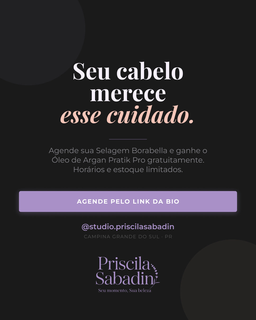Selagem + Óleo de Argan — CTA final